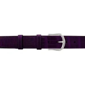 1 1/2" Violet Classic Belt with Derby Cocktail Buckle in Polished Nickel