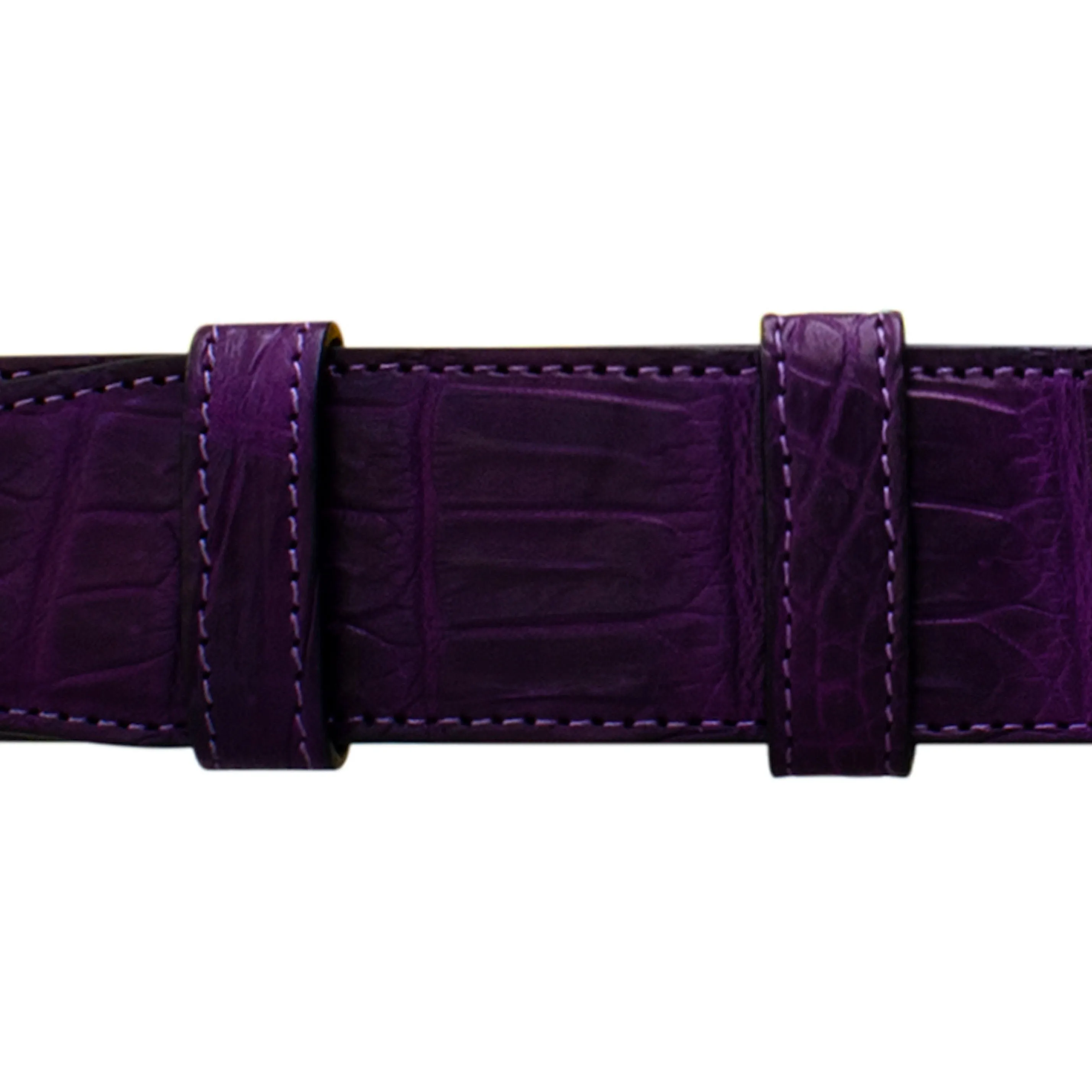 1 1/2" Violet Classic Belt with Derby Cocktail Buckle in Polished Nickel