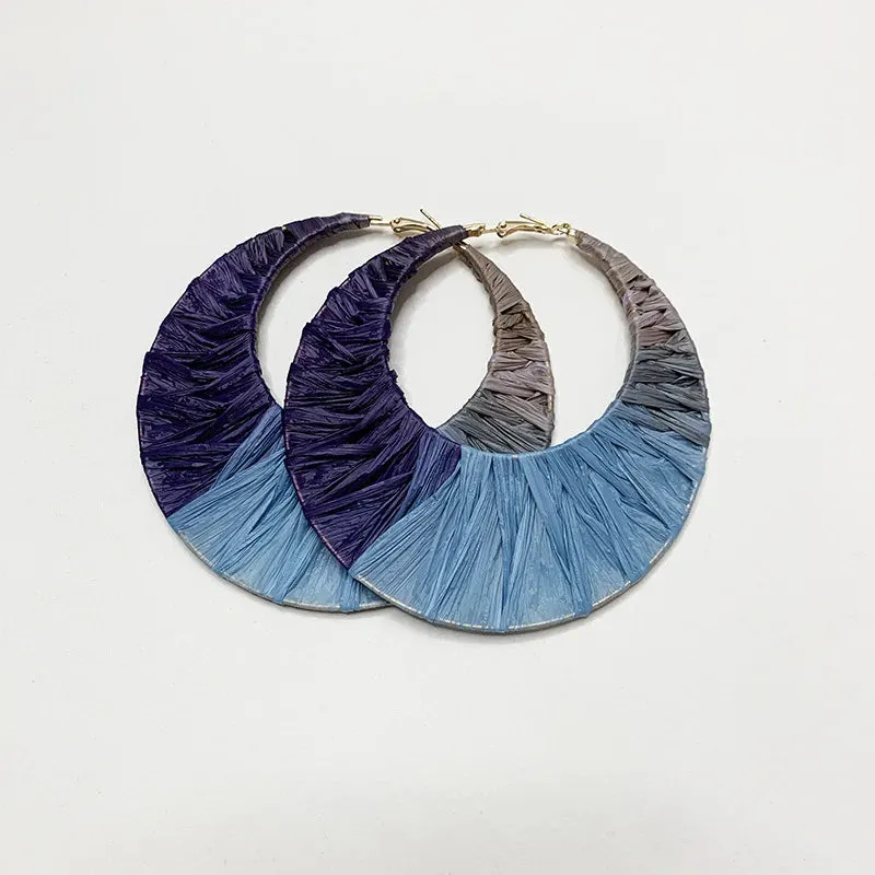 1 Pair Casual Geometric Handmade raffia Earrings