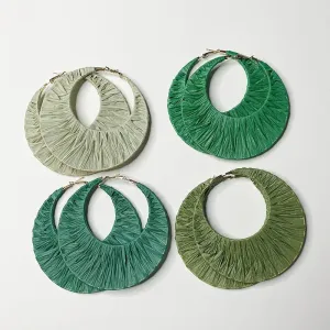 1 Pair Casual Geometric Handmade raffia Earrings