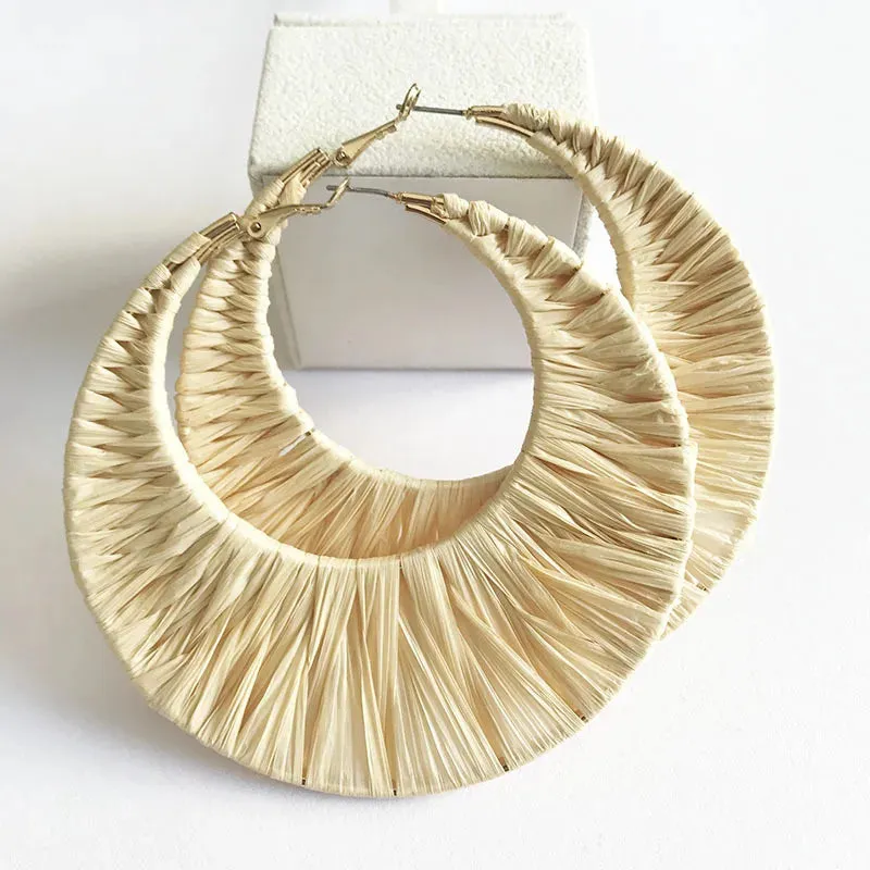 1 Pair Casual Geometric Handmade raffia Earrings