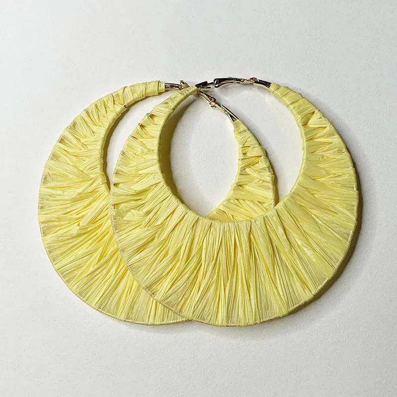 1 Pair Casual Geometric Handmade raffia Earrings