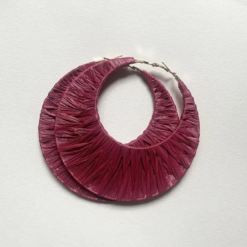 1 Pair Casual Geometric Handmade raffia Earrings