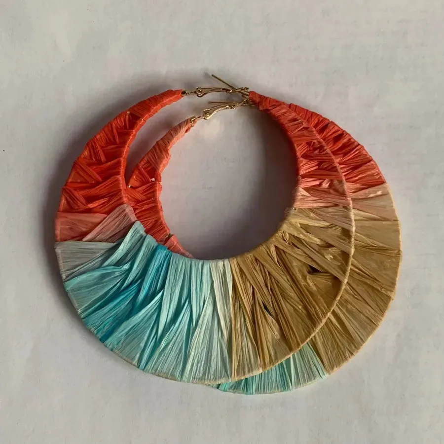 1 Pair Casual Geometric Handmade raffia Earrings
