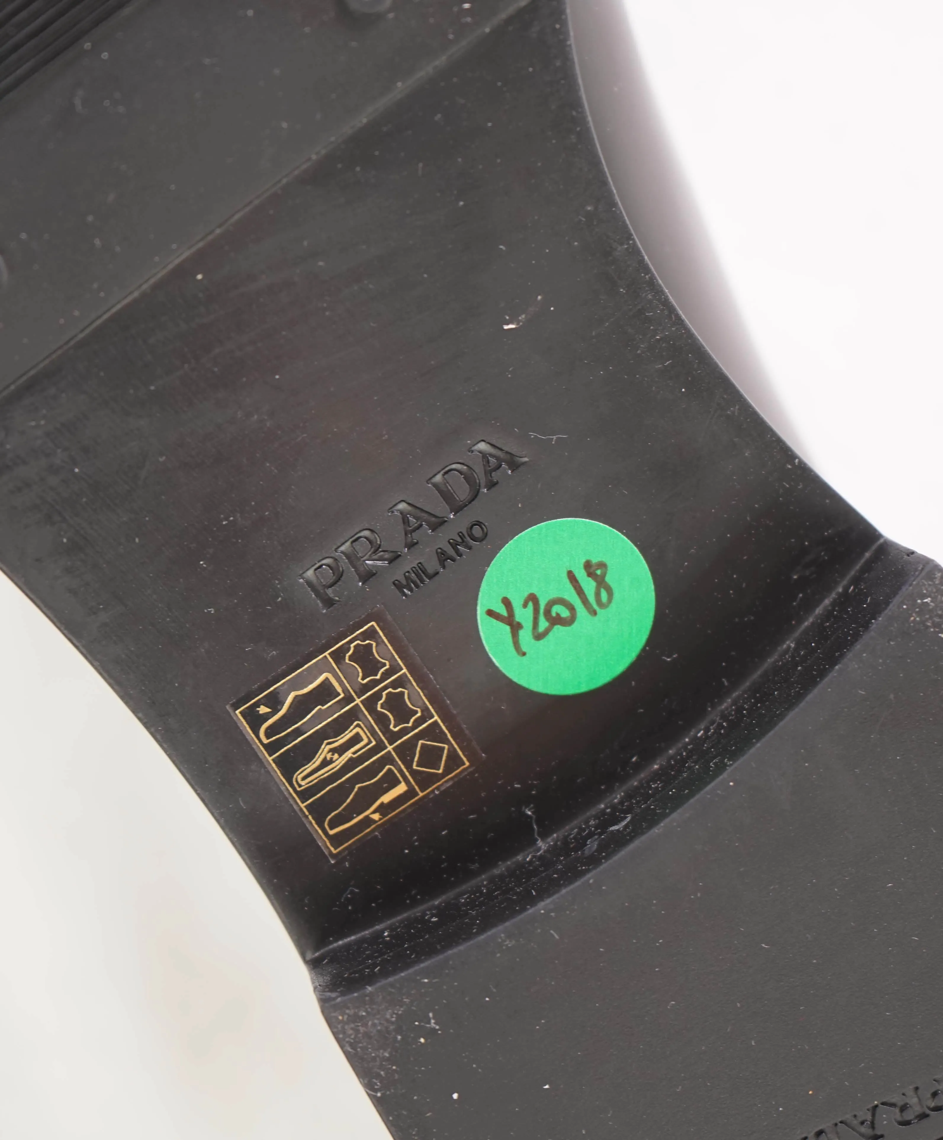 $1,150 PRADA - Black Brushed Leather Derby Lace-Ups - 12 US (11 Prada)
