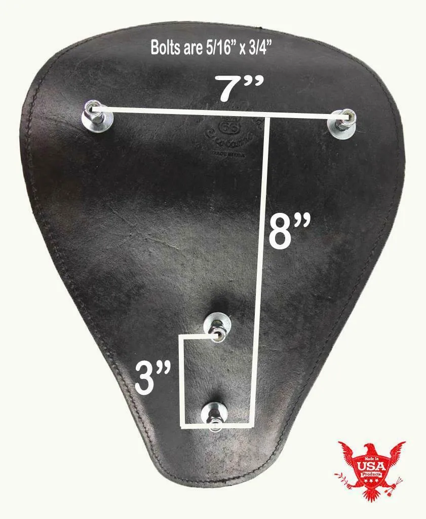 11x16 Antique Red Wingtip Leather Spring Solo Seat Chopper Bobber Harley Softail