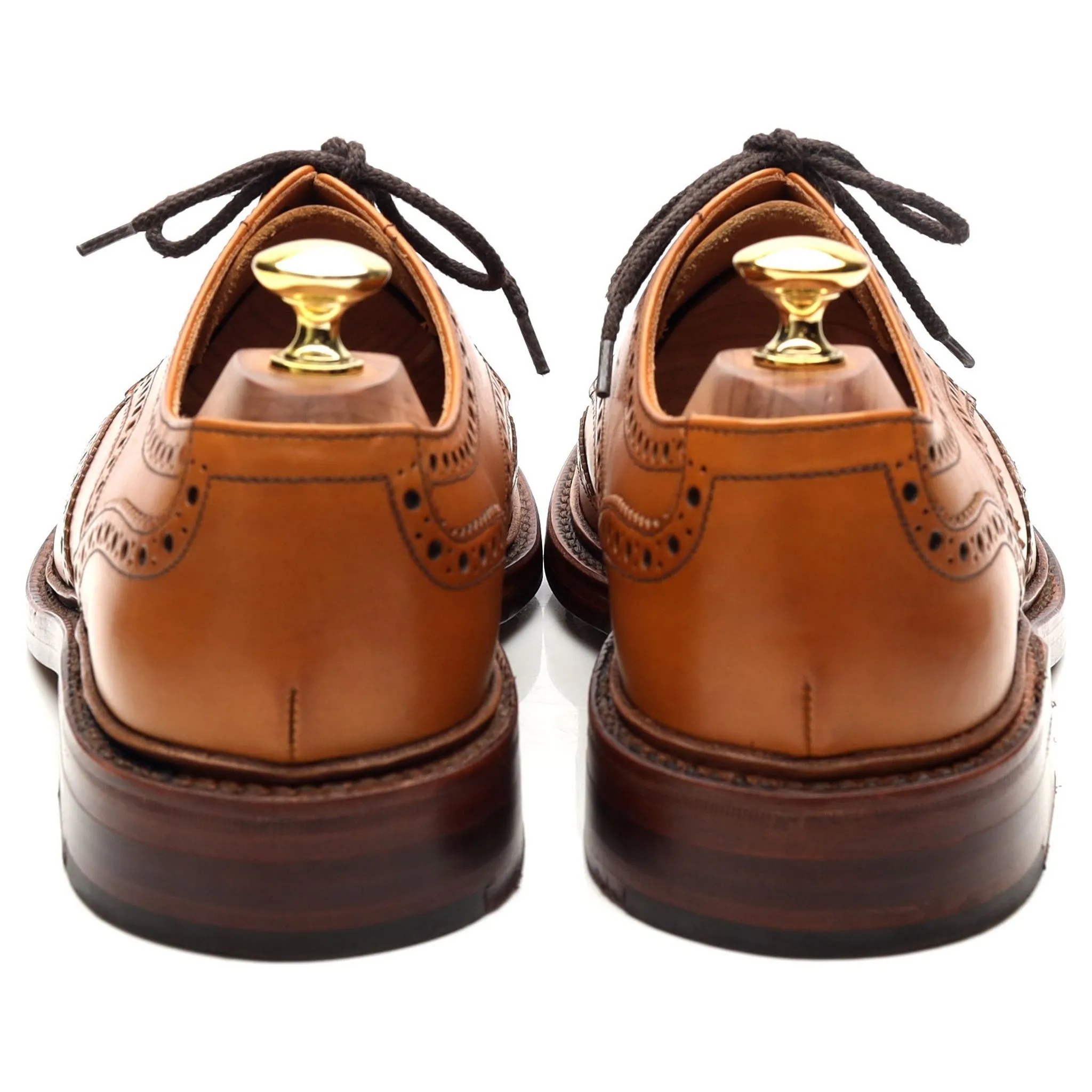 1880 'Chester 2' Tan Brown Leather Derby Brogues UK 8 F
