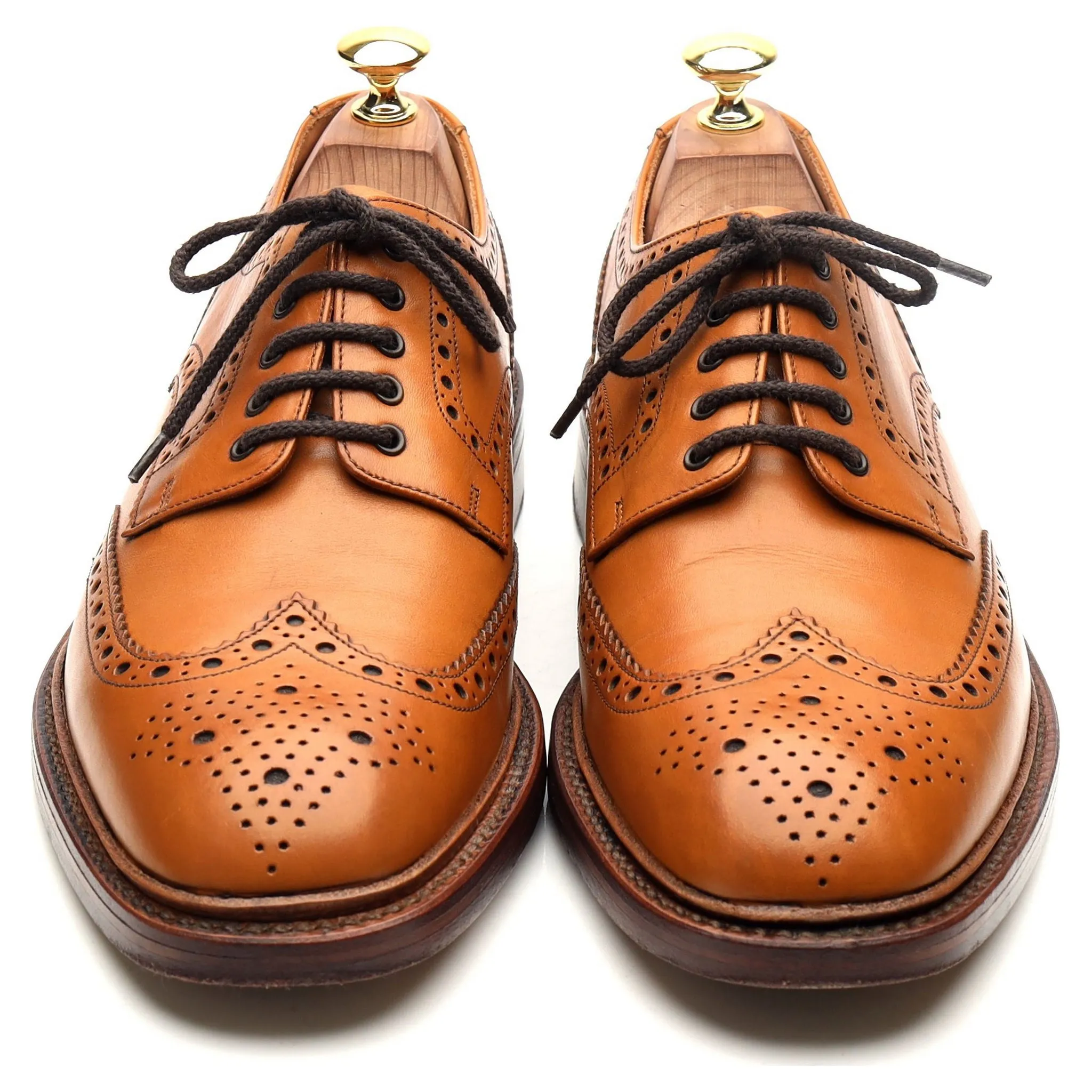 1880 'Chester 2' Tan Brown Leather Derby Brogues UK 8 F