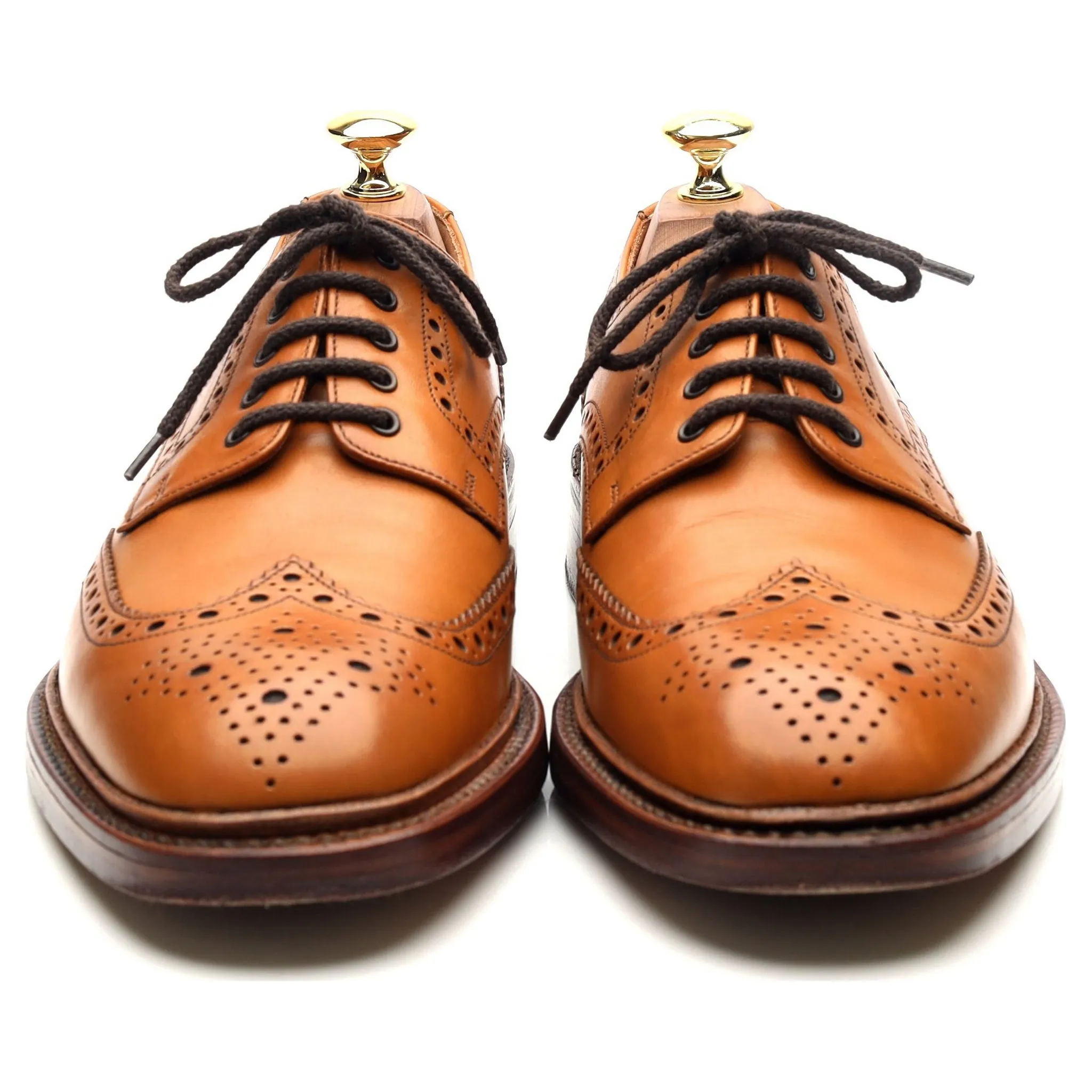 1880 'Chester 2' Tan Brown Leather Derby Brogues UK 8 F