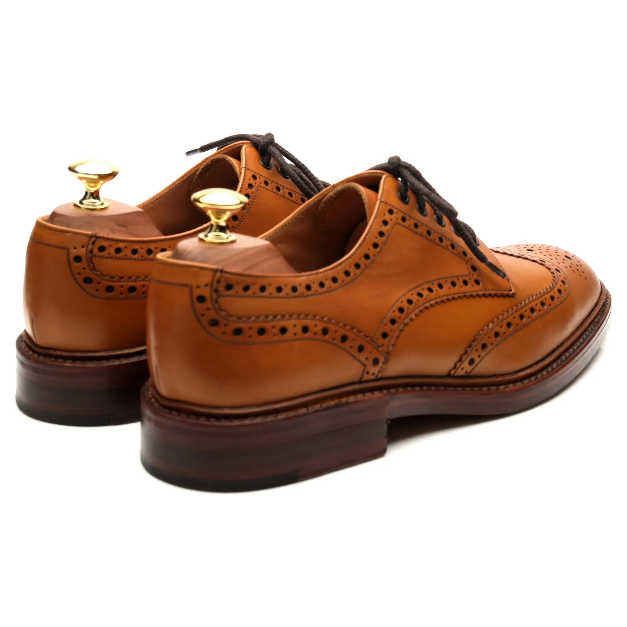 1880 'Chester 2' Tan Brown Leather Derby Brogues UK 8 F