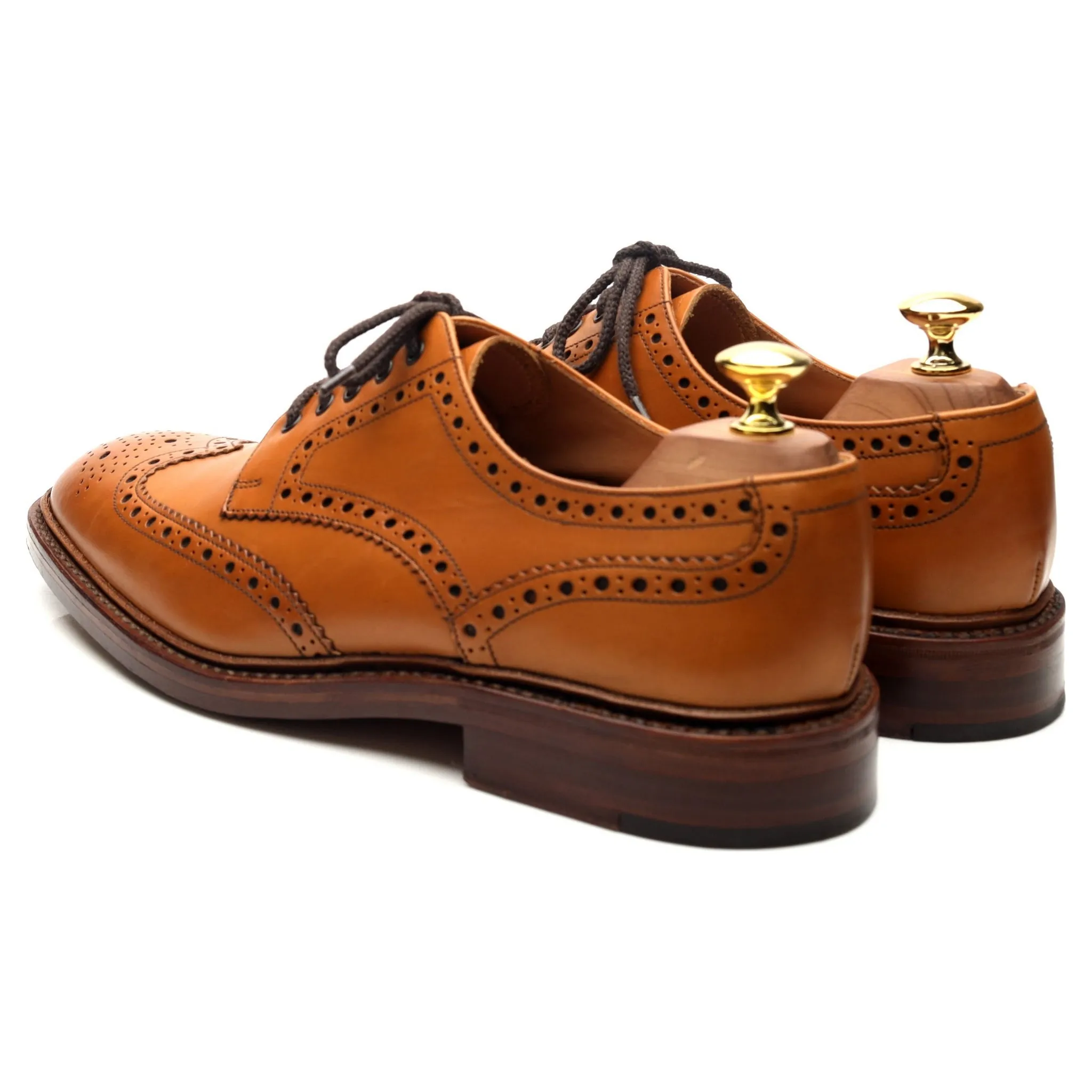 1880 'Chester 2' Tan Brown Leather Derby Brogues UK 8 F