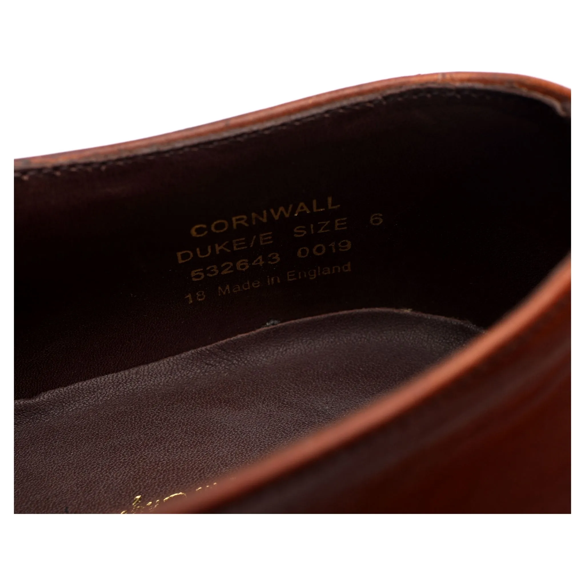 1880 'Cornwall' Tan Brown Leather Derby UK 6 E