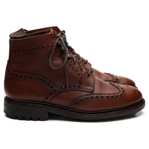 1880 'Glendale' Brown Leather Brogue Boots UK 7.5 G