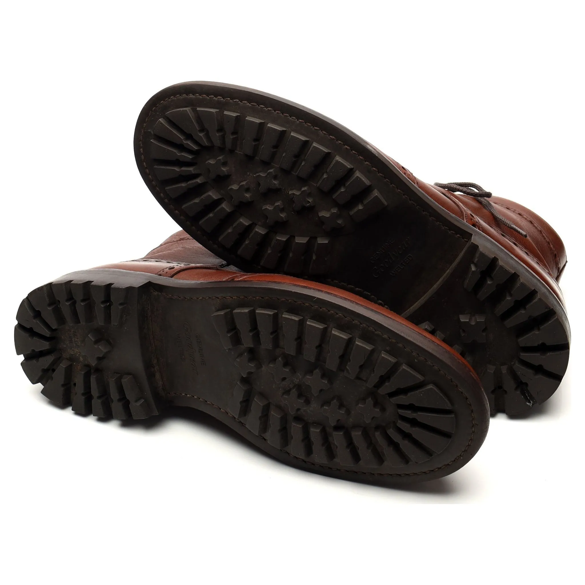 1880 'Glendale' Brown Leather Brogue Boots UK 7.5 G
