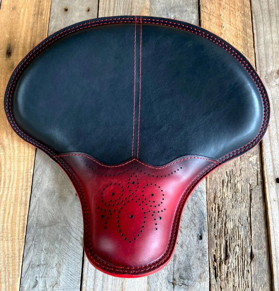 2017-2025 Triumph Bobber 15x14 Antique Red Wingtip Solo Tractor Seat Bolt On