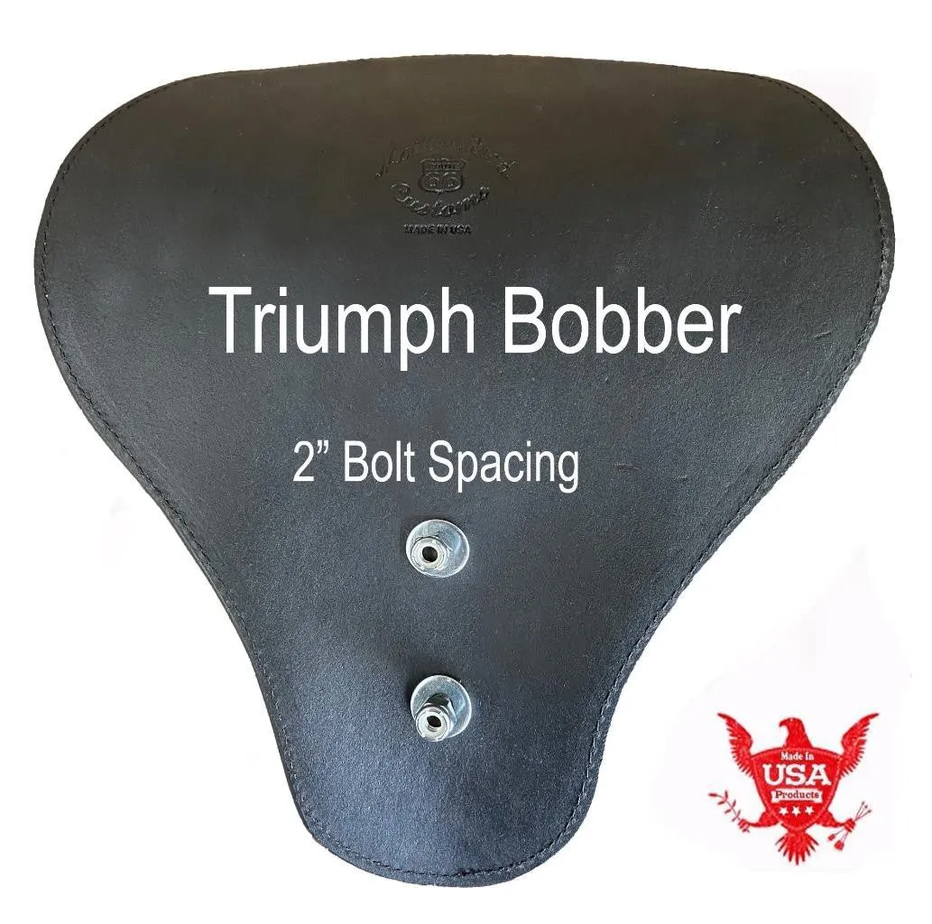 2017-2025 Triumph Bobber 15x14 Antique Red Wingtip Solo Tractor Seat Bolt On