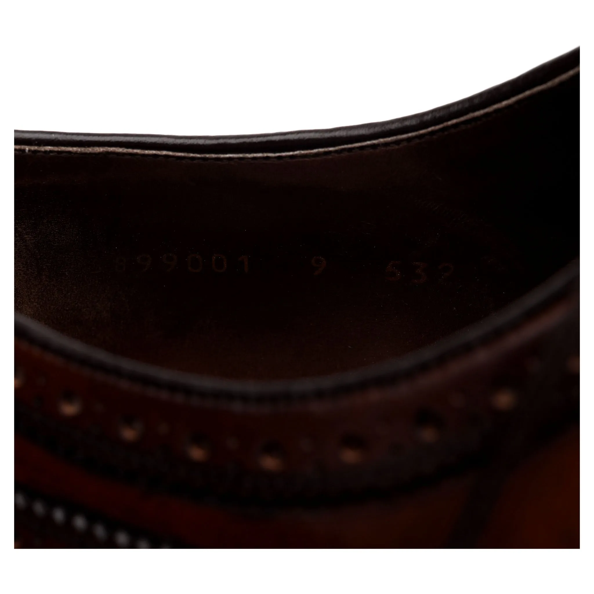 '532' Burgundy Cordovan Leather Derby Brogue UK 9