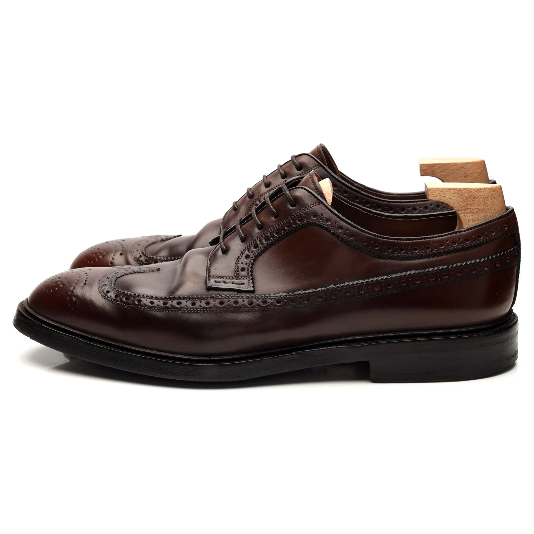 '532' Burgundy Cordovan Leather Derby Brogue UK 9