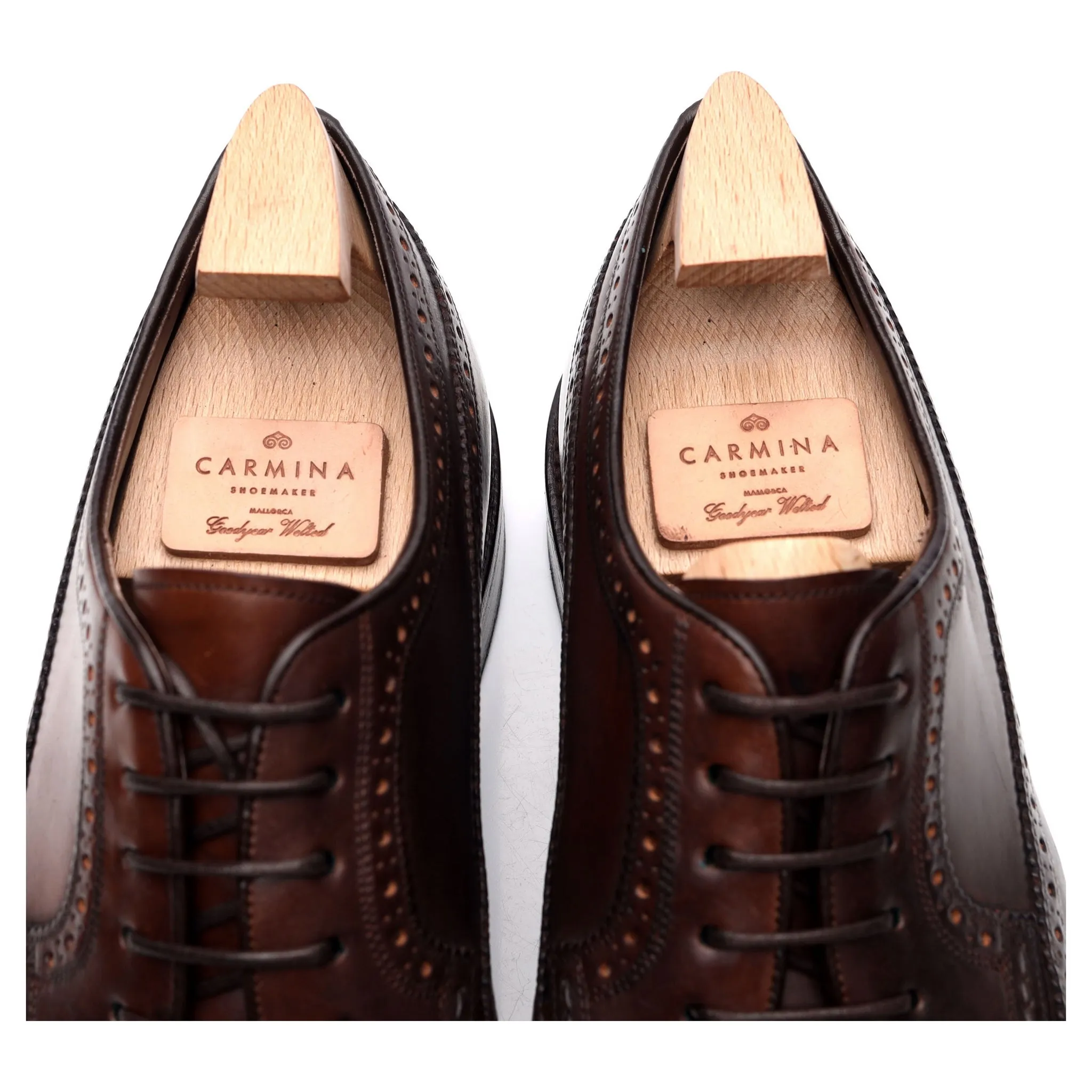 '532' Burgundy Cordovan Leather Derby Brogue UK 9