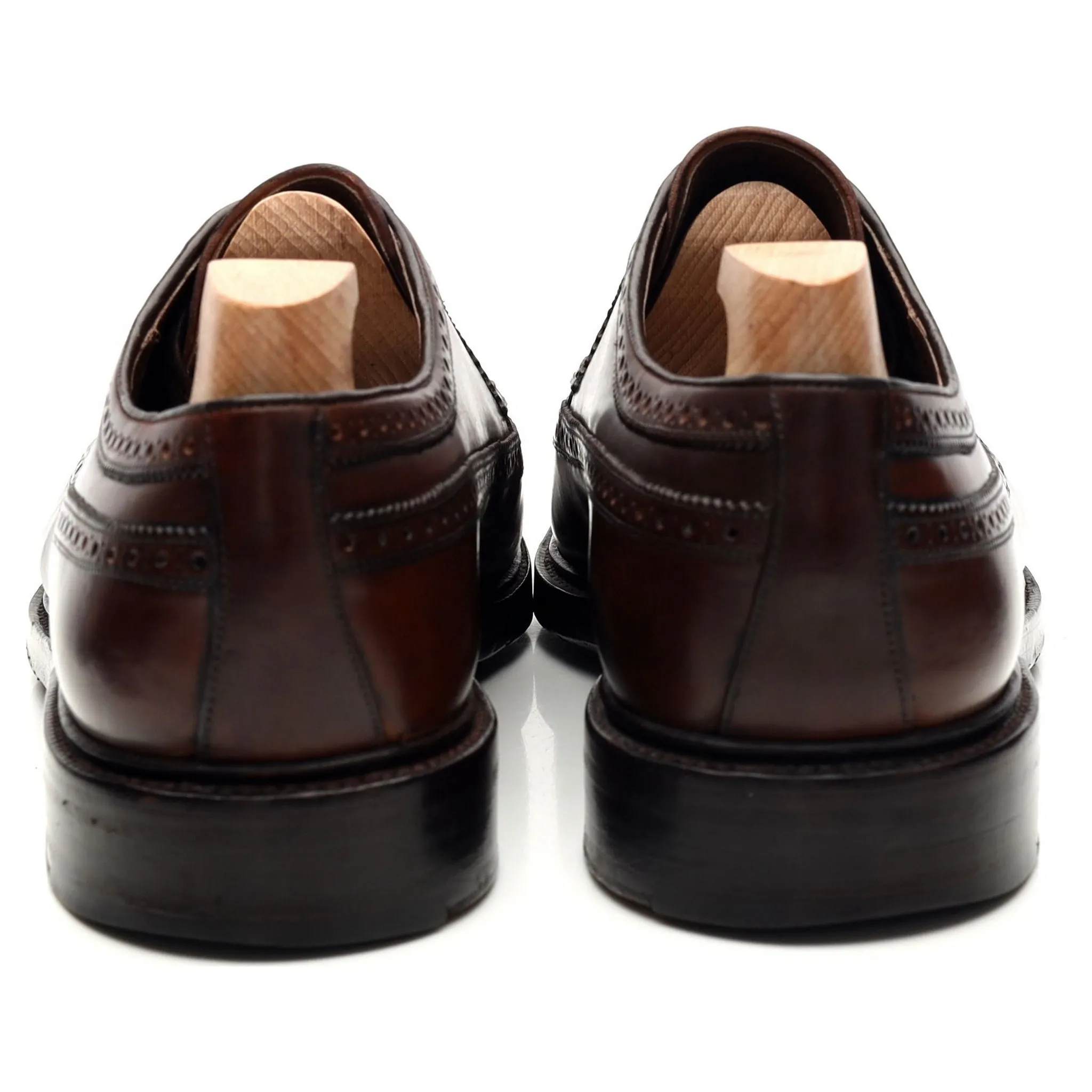 '532' Burgundy Cordovan Leather Derby Brogue UK 9