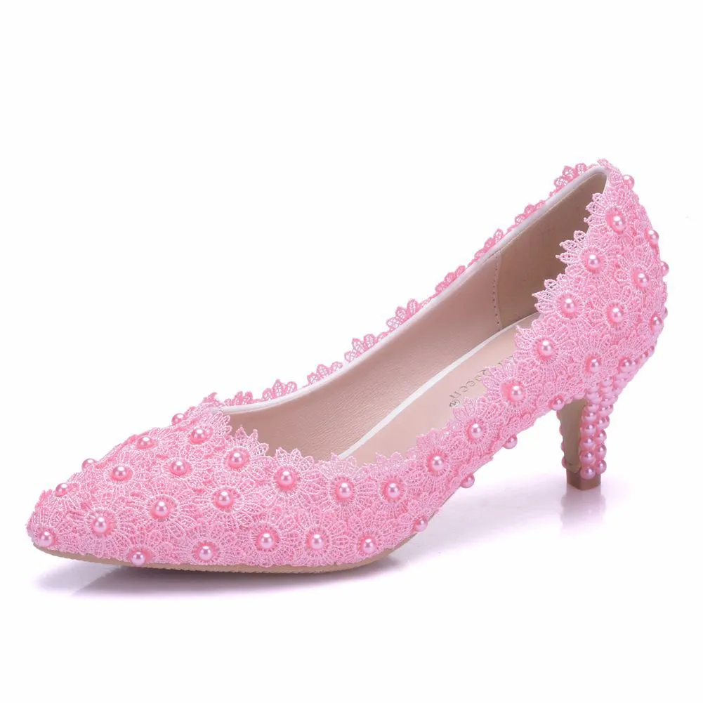 5cm Lace Stiletto Wedding Shoes