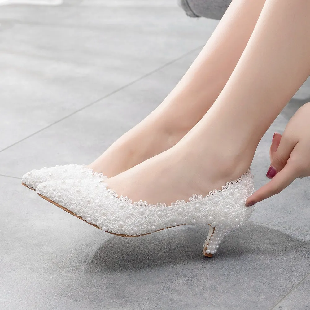 5cm Lace Stiletto Wedding Shoes