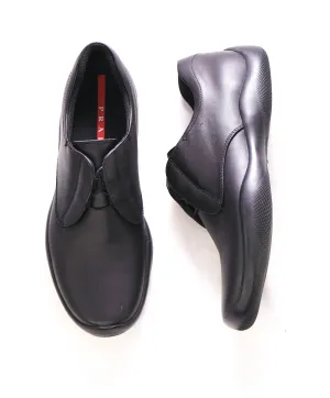 $795 PRADA - *LINEA ROSSA* VITELLO SAMOA Black Lace-Up Derby - 9 US (8 Prada)