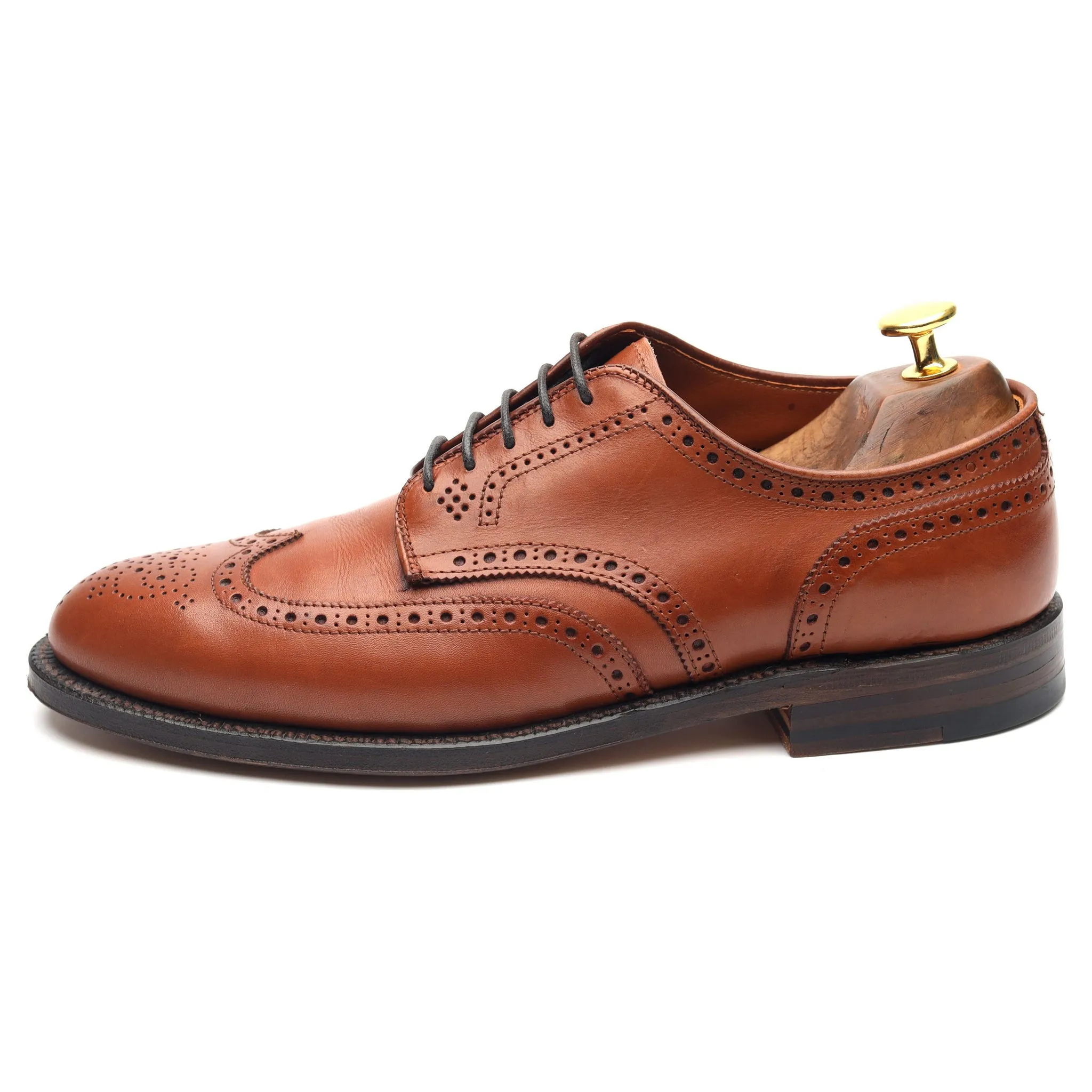 '966' Tan Brown Leather Derby Brogues UK 7.5 US 8 EU 41.5