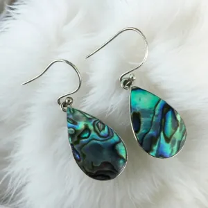 Abalone Solid 925 Sterling Silver Earrings