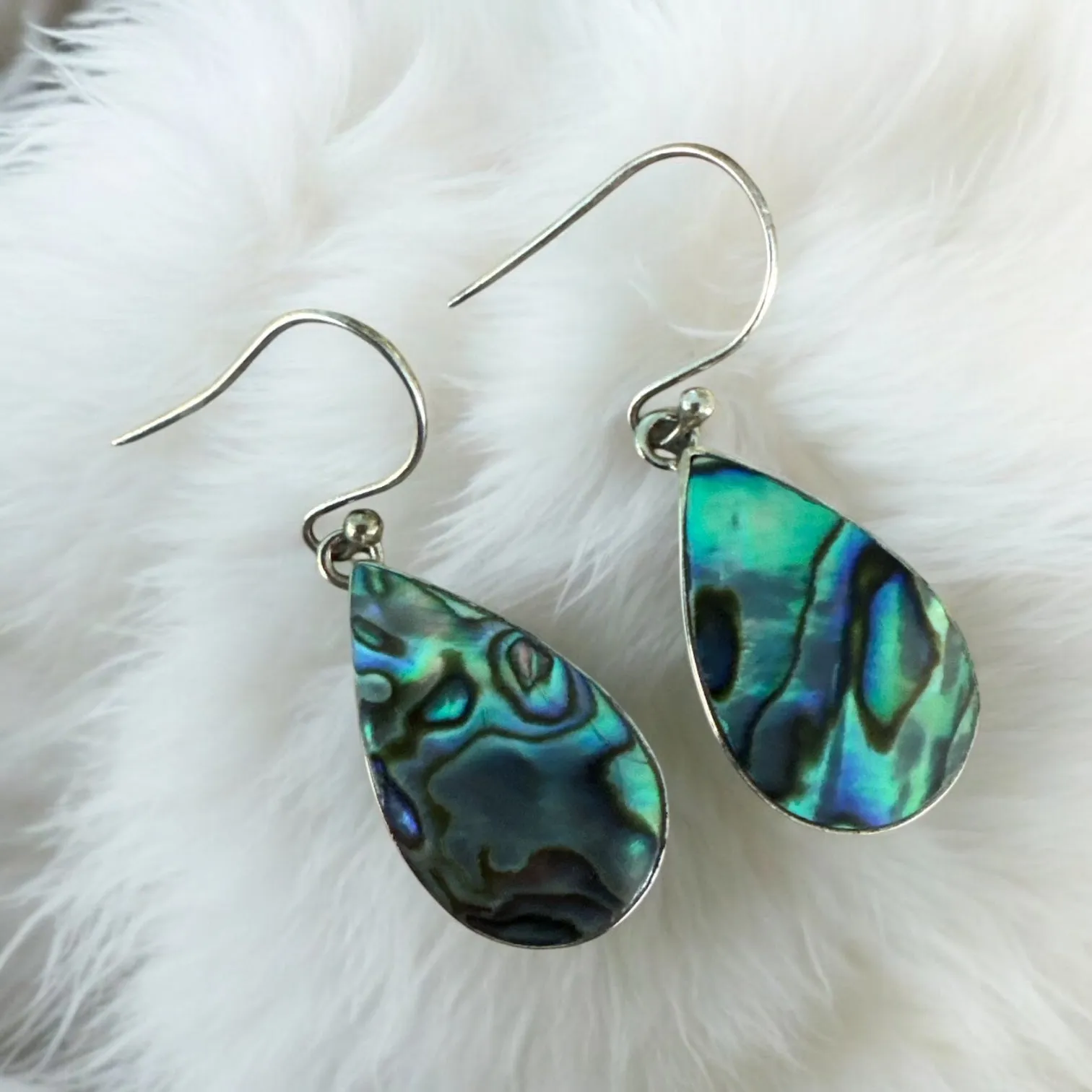 Abalone Solid 925 Sterling Silver Earrings