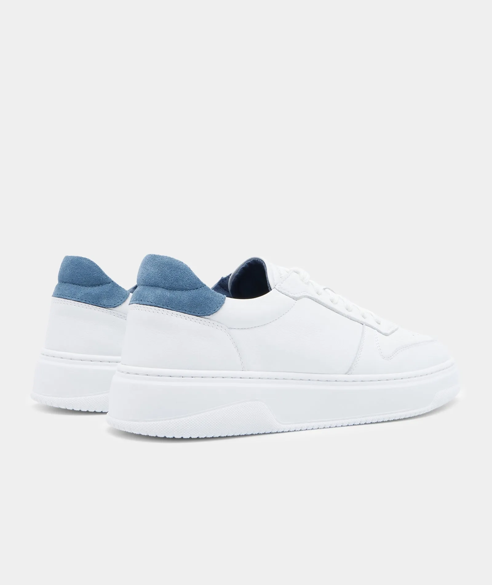 Ace - White/Blue Leather