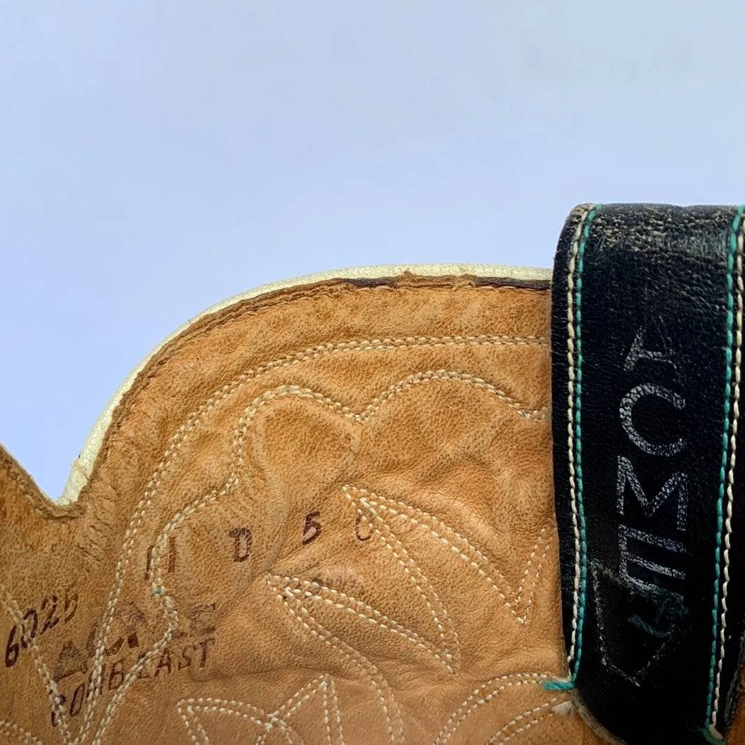 ACME Vintage 1950’s Blue Black Cowboy Western Boots