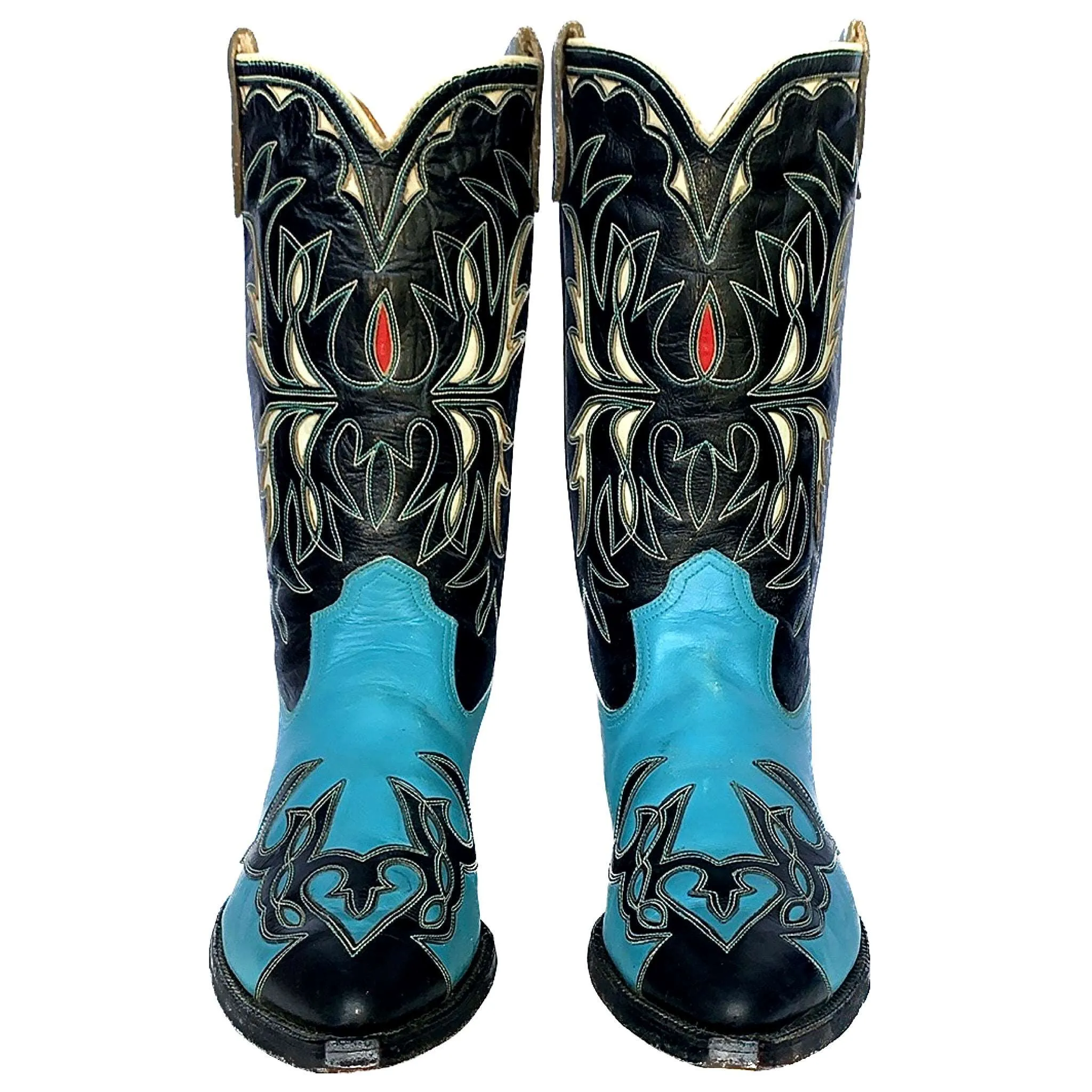 ACME Vintage 1950’s Blue Black Cowboy Western Boots