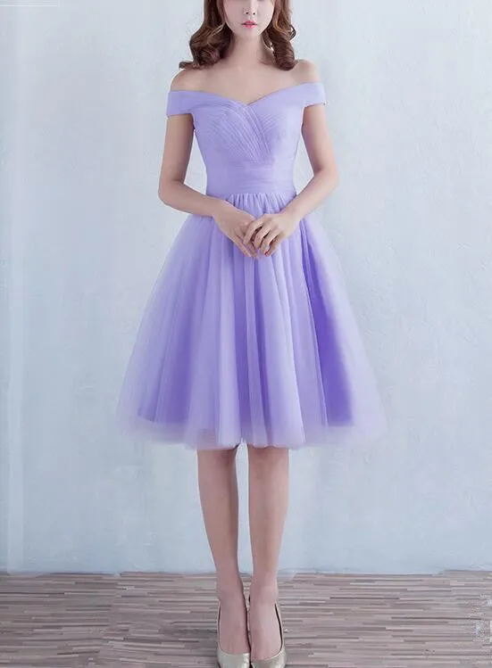 Adorable Lavender Short Tulle Homecoming Dress, Prom Dress