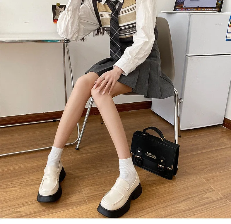 Advbridge Loafers Women Mary Jane Shoes Girls Japanese School Jk Uniform Lolita Shoes College Gothic High Quality Loafers For Women New