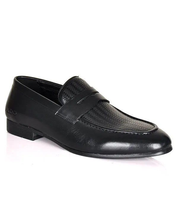 Aldo Black Leather Men's Penny Loafers