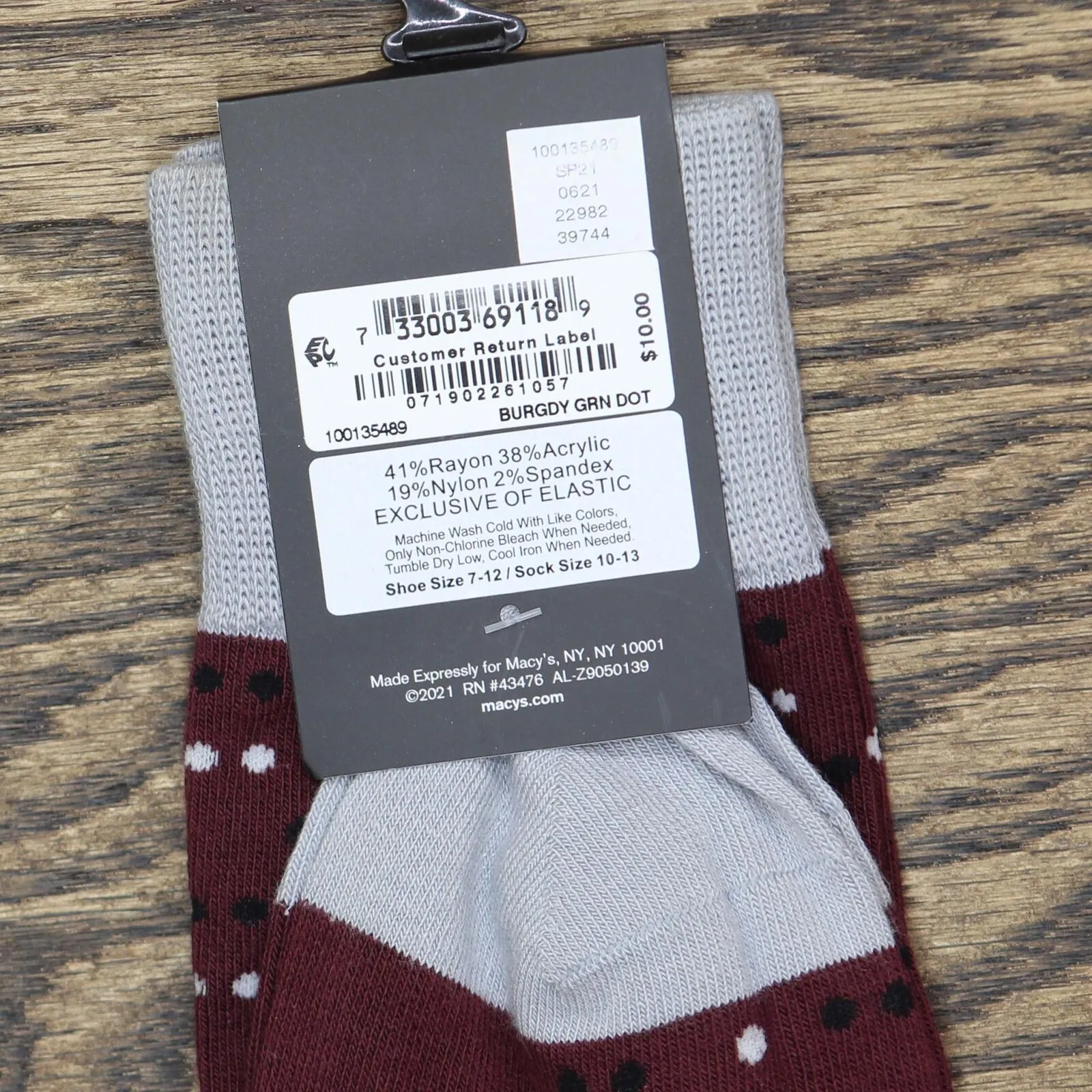 Alfani Men's Striped Polka Dot Print Dress Socks