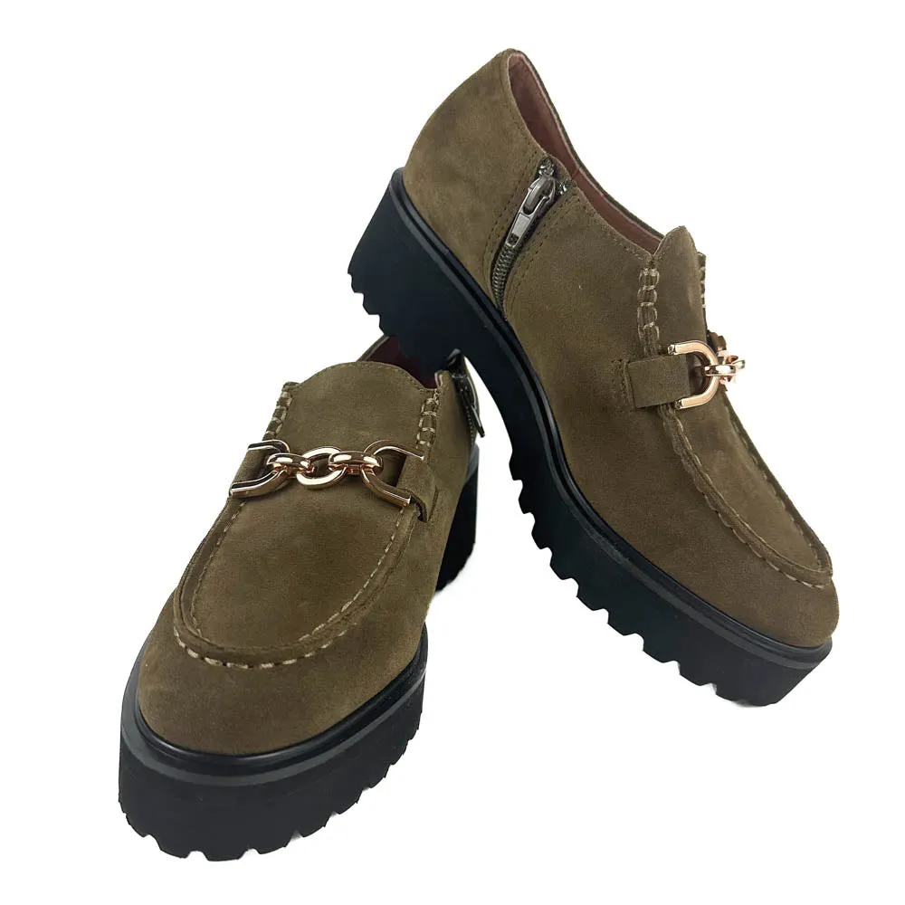 All Black - Link Loafer (Brown/Green)