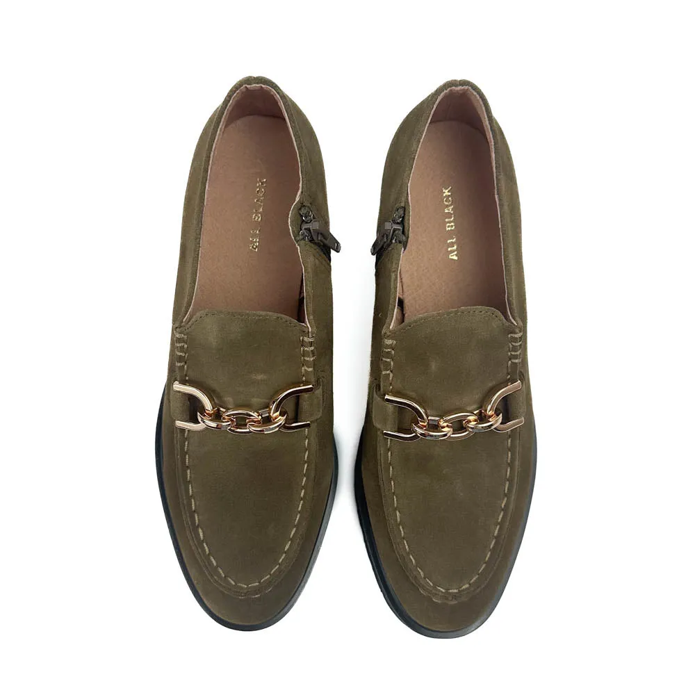 All Black - Link Loafer (Brown/Green)