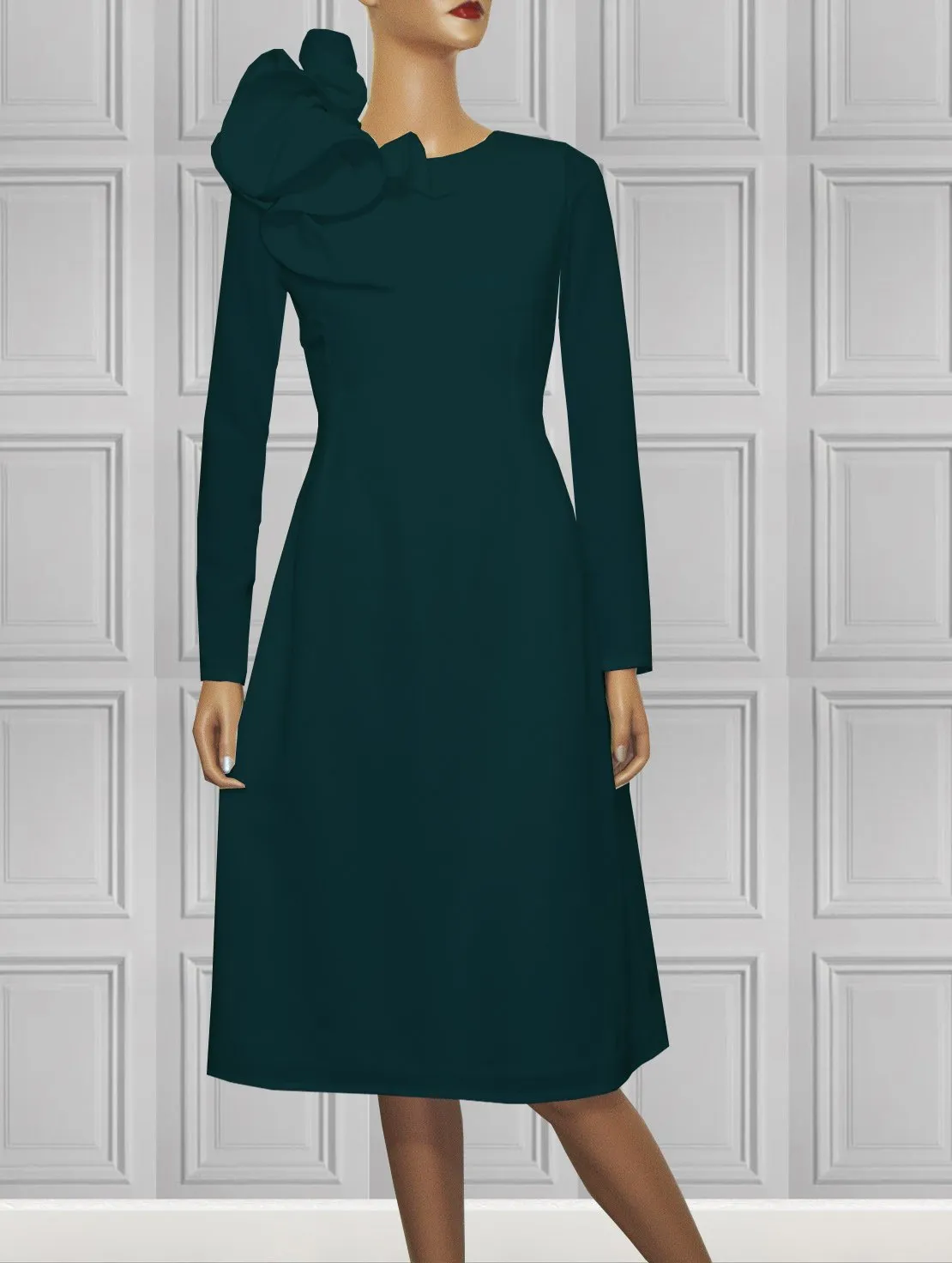 All Colors - Eyry Midi Dress with Long Sleeves