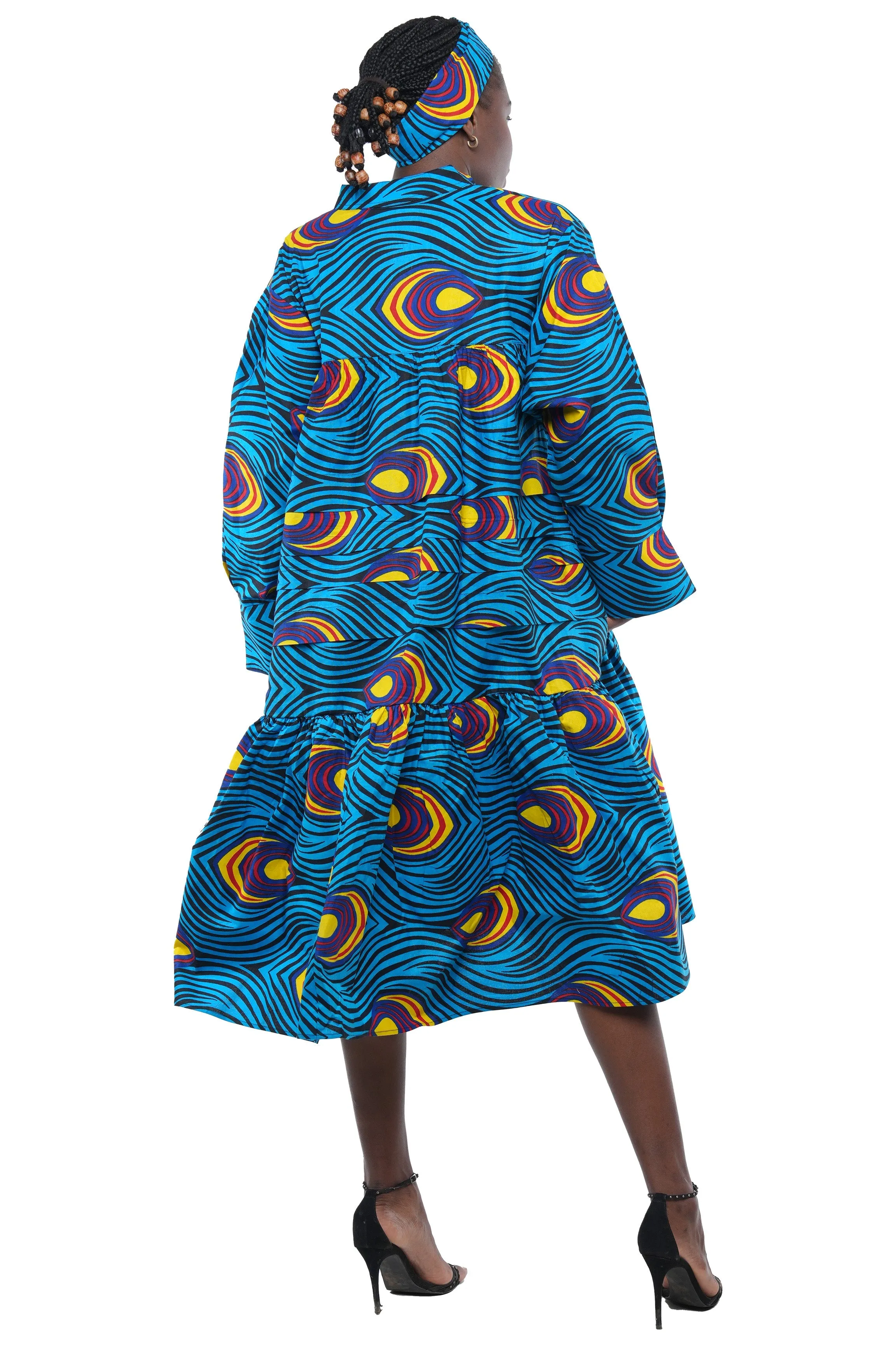 Ankara V Neck Midi Dress