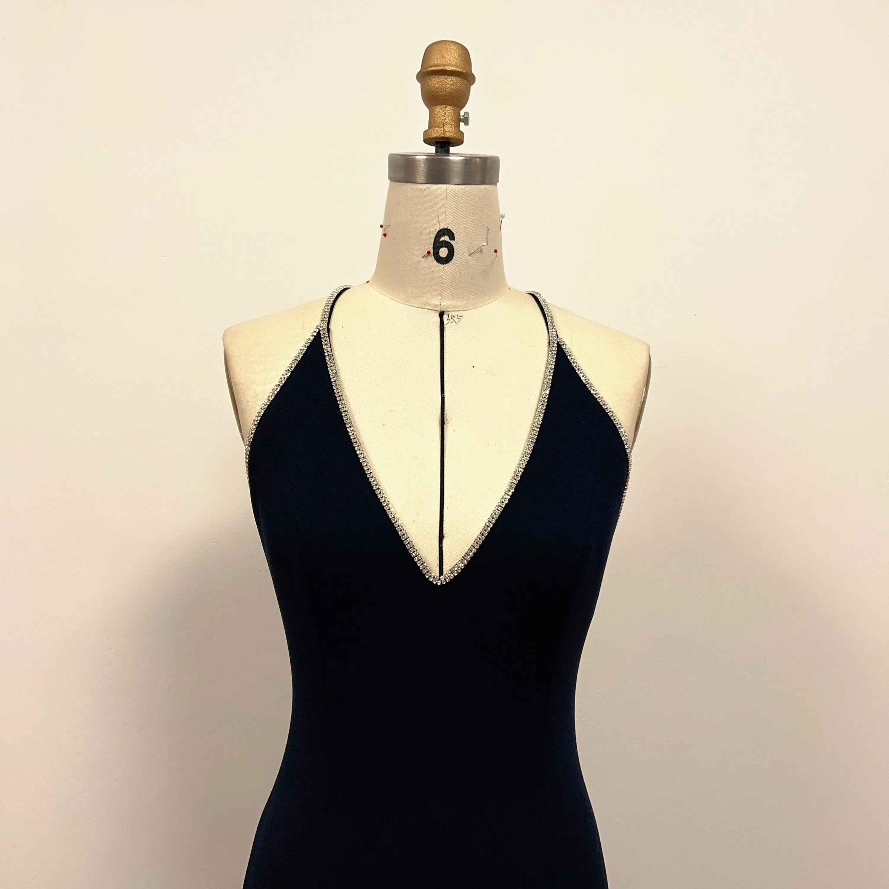 Anya Amasova Navy Dress, Anya Amasova Formal Evening Prom Dress Gown with Slits
