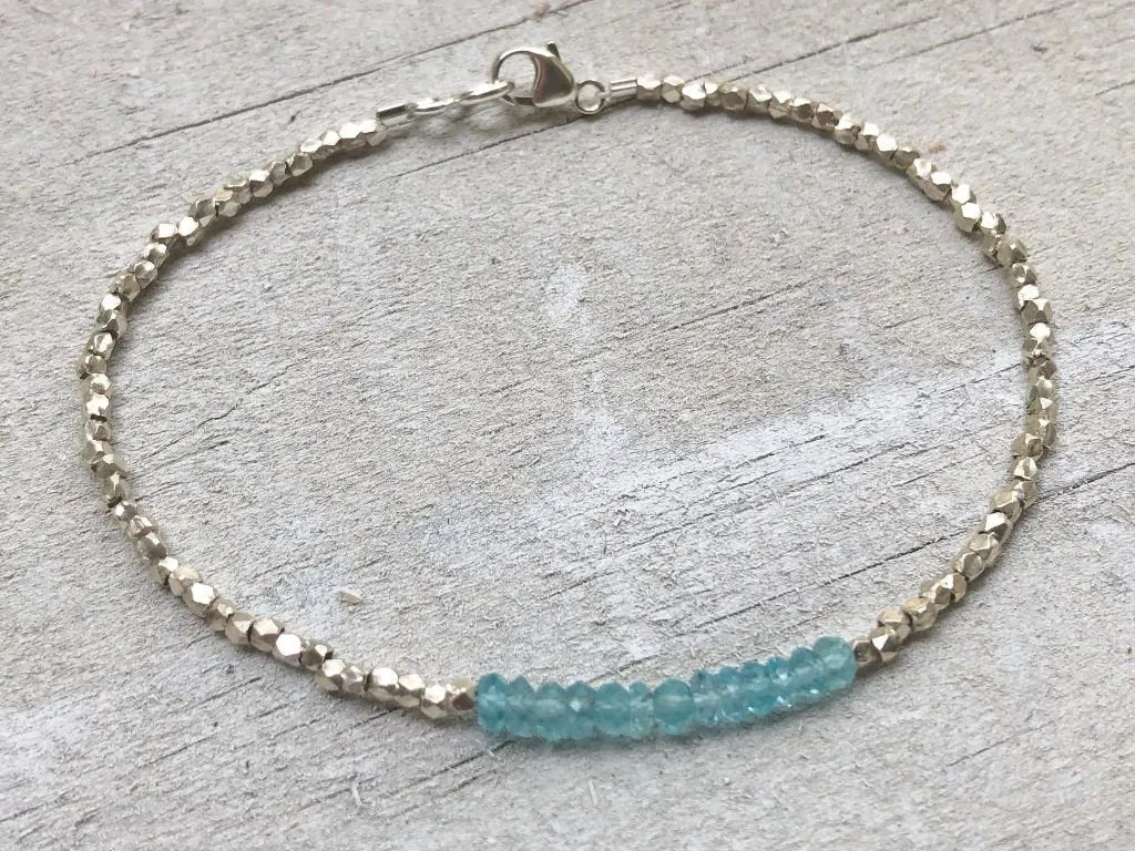 Apatite & Silver Bracelet