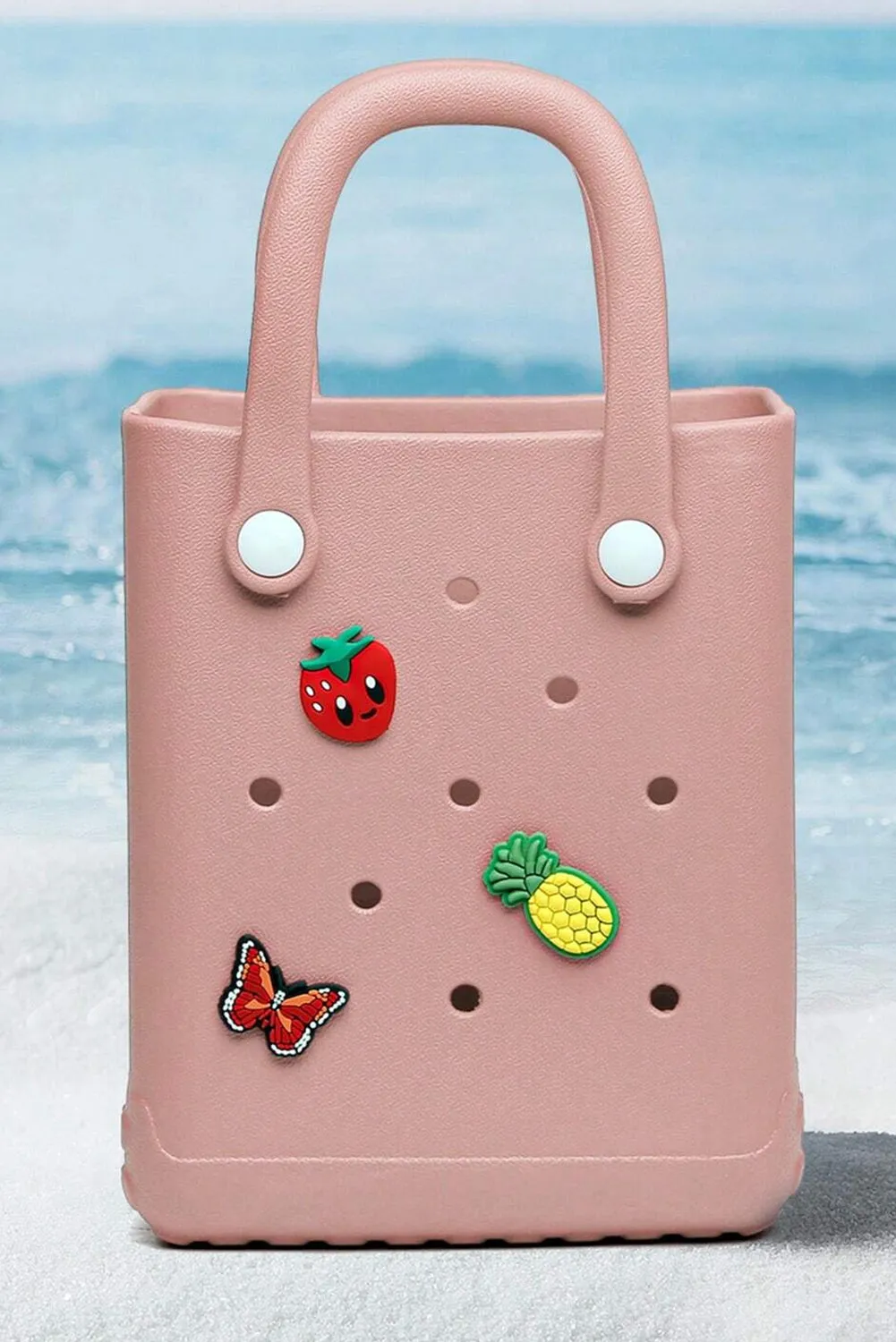 Apricot Pink EVA Self-assembly Detachable Straps Hollow Tote Bag