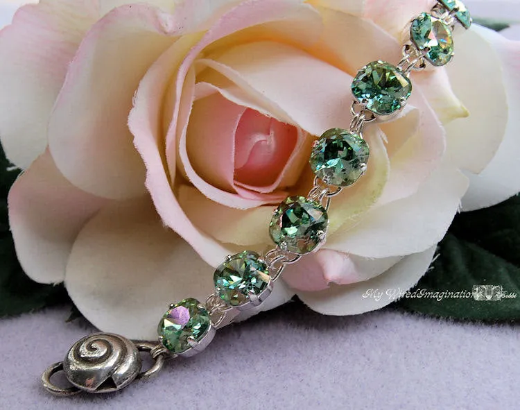Aqua AB, Genuine Swarovski Crystal, Handmade Linked Bracelet
