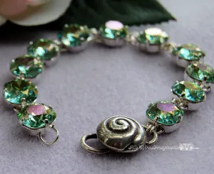 Aqua AB, Genuine Swarovski Crystal, Handmade Linked Bracelet