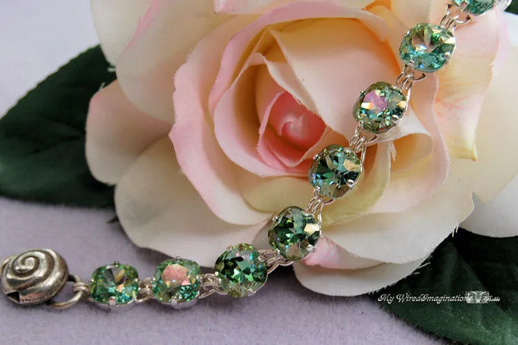 Aqua AB, Genuine Swarovski Crystal, Handmade Linked Bracelet