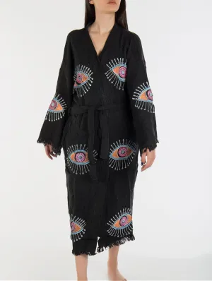 Aria Handmade Cotton Kimono | Black & White