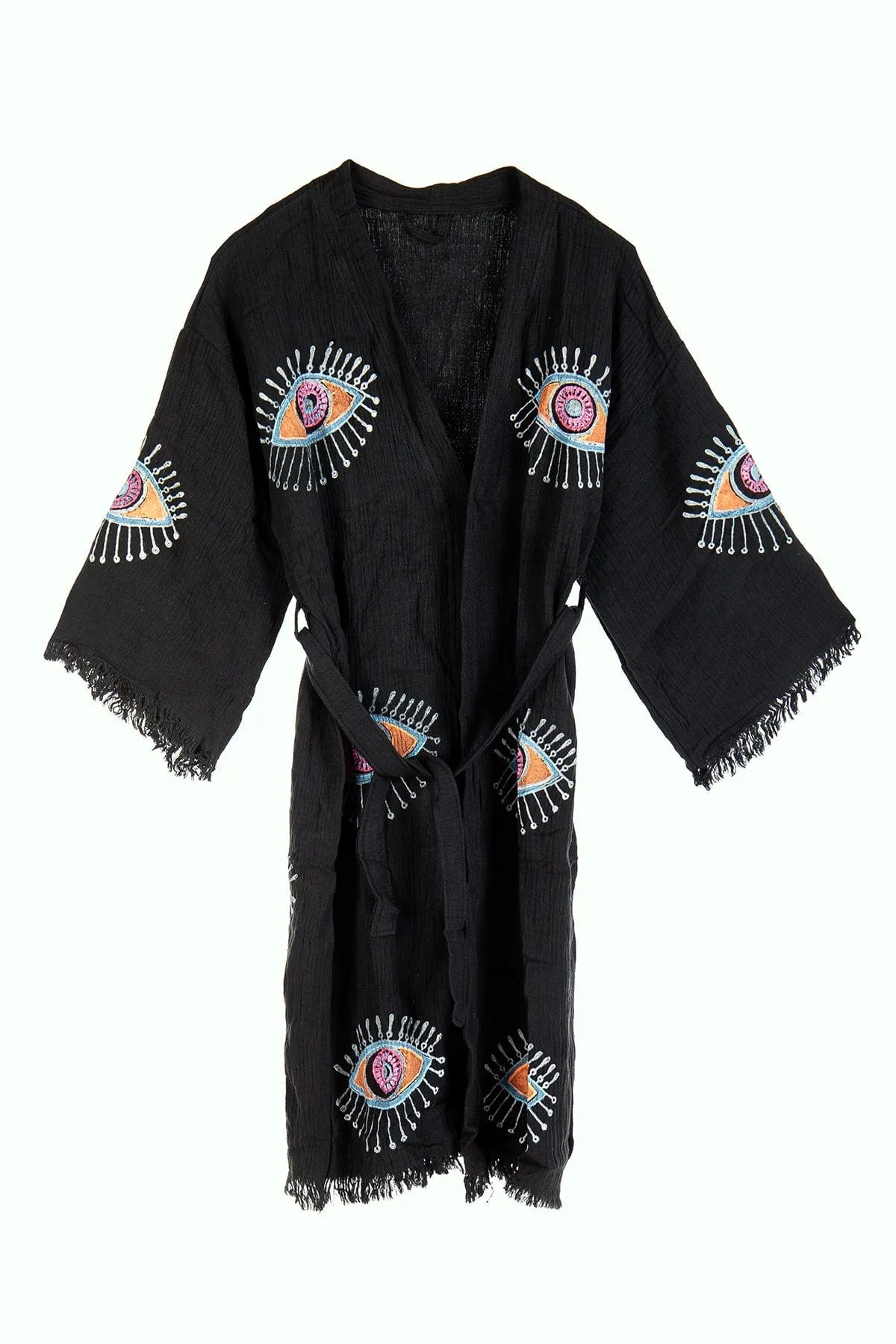 Aria Handmade Cotton Kimono | Black & White