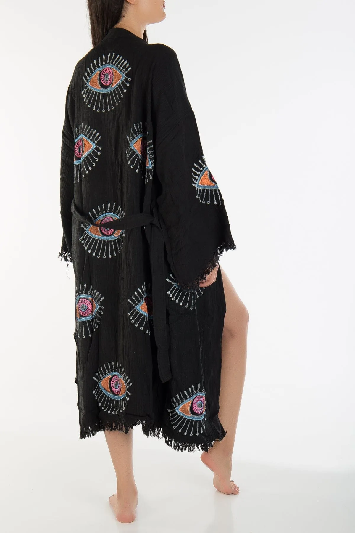 Aria Handmade Cotton Kimono | Black & White